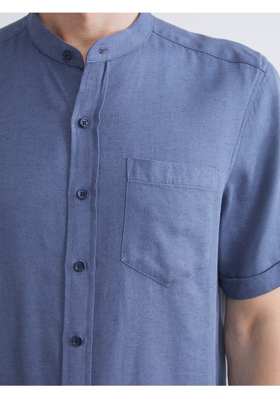 Lcwaıkıkı Classic Lacivert Regular Fit Hakim Yaka Kısa Kollu Erkek Gömlek