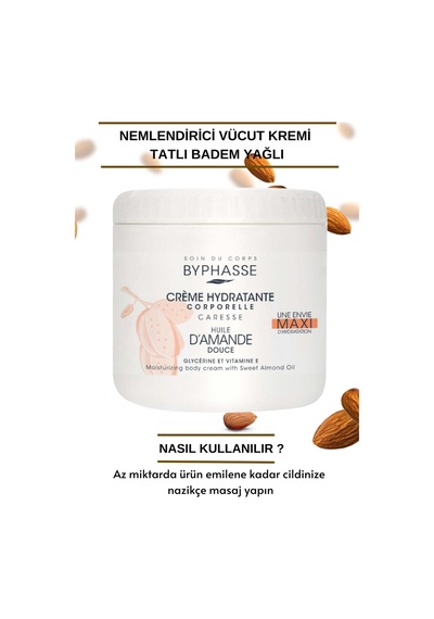 Nemlendirici Vücut Kremi Tatlı Badem Yağlı 500ml