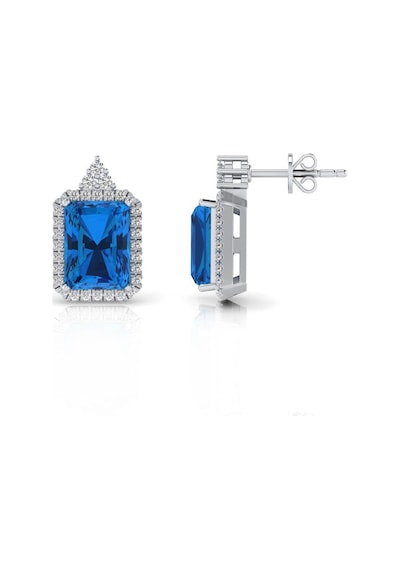 2,70 Karat Pırlantalı Blue Topaz Küpe
