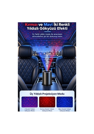 Harvox Hx-cf003 Rgb Işıklı Ve Gökyüzü Projeksiyonlu Araç Parfümü