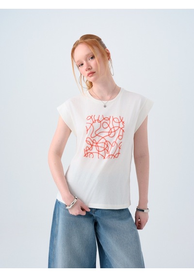Loft Beyaz Kadın T-shirt Lf2038770 Beyaz
