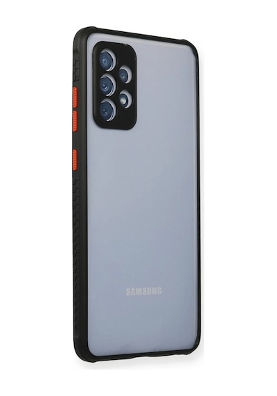 Samsung Galaxy A72 Uyumlu Kılıf Miami Şeffaf Silikon - Siyah