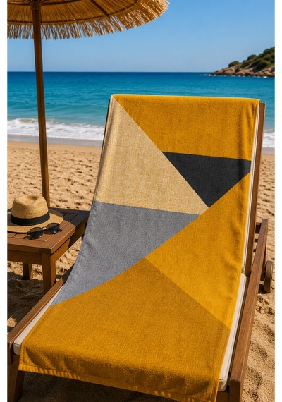 Plaj Havlusu Ss-26 Koleksiyonu Premium Özel Tasarım Hızlı Kuruyan Mikrofiber Havlu 75x150 Cm Metalik