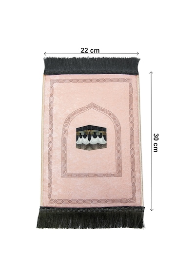 Mini Alın Seccadesi Kaymaz Taban Desenli Cep Tipi Seyahat Namaz Seccadesi - Pembe
