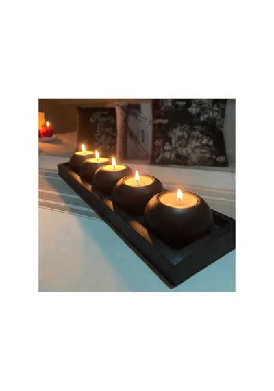 El Yapımı 5'li Beton Tabaklı Mumluk Set Tealight Set,dekoratif Obje,biblo ,mumlar Dahi Diğer