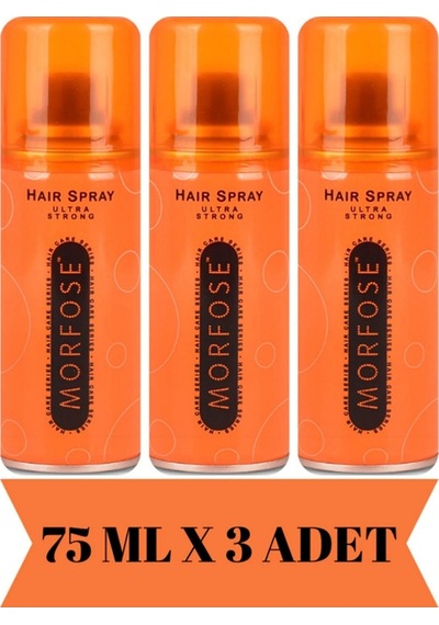 Morfose Ultra Strong Saç Spreyi Turuncu 3 x 75 ML