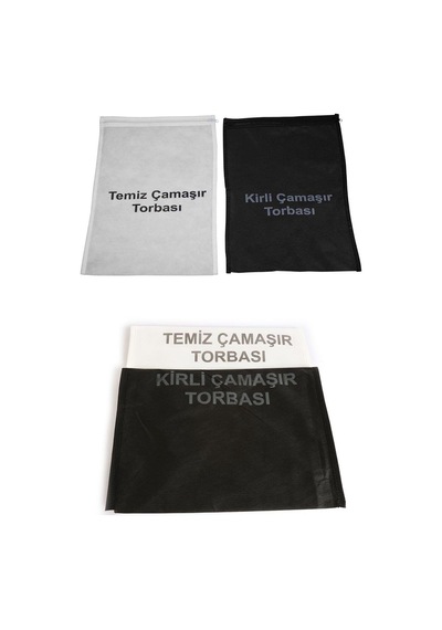 Kirli Temiz Çamaşır Torbası Kumaş Siyah 40 X 30 Diğer