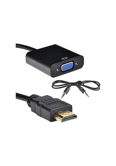 Hdmı To Vga Ses Destekli Dönüştürücü Kablo Çevirici Adaptör 4488