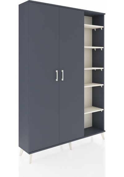 Arges Dolap 7 Raflı 2 Kapaklı Tek Askılı 132x30x195 Antrasit-antrasit/aytaşı Antrasıt/aytası Arges Dolap 7 Raflı 2 Kapaklı Tek Askılı 132x30x195 Antrasit-antrasit/aytaşı Antrasıt/aytası