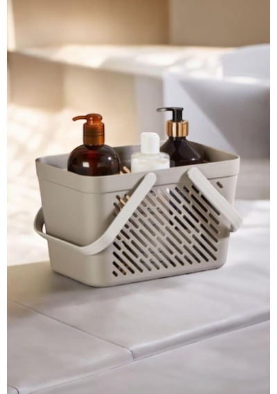 Ayrex Mithra Life Taşınabilir Çok Amaçlı Banyo Mutfak Çekmece İçi Organizer Düzenleyici Gri Kulplu Sepet Plasti Diğer