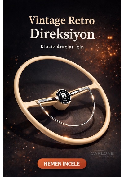 Kemik Direksiyon Klasik Model Bej Renk İthal Retro Nostaljik Direksiyon Bej