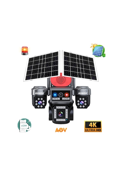 4 Kameralı Güneş Enerjili 4g Kamera 7/24 Kayıt 1 Yıl Her Ay 10gb