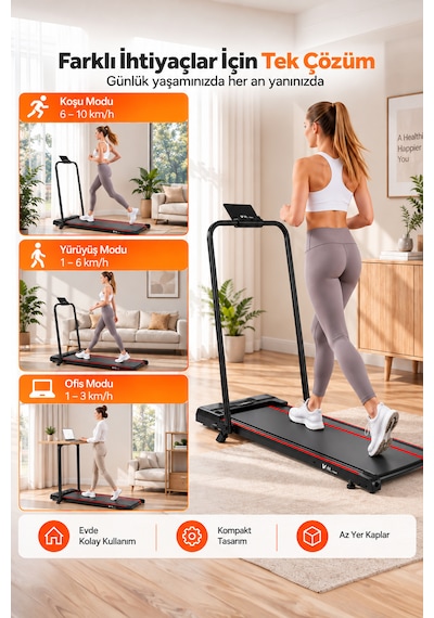 Voit V-fit By Compact Vibe Dual Line Titreşimli Yürüyüş Bandı 10 Km/sa Bluetooth Manuel Eğimli