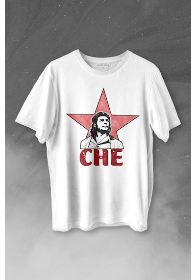 Ernosto Che Guevara Red Star Kırımızı Yıldız Baskılı Tişört Unisex T-shirt 001