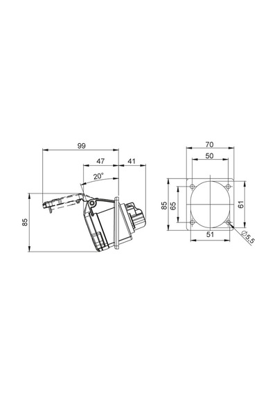 Tekne Sahil Besleme-Karavan Elektrik Girişi-Eğik Tip - Kapaklı 16
