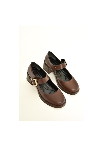 Fox Shoes T820236009 Kahverengi Kalın Topuklu Kadın Ayakkabı Kahverengi