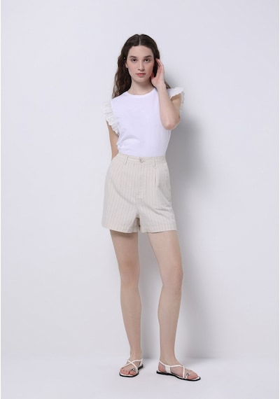 Colin's Colins Regular Fit Yuvarlak Yaka Düz Kadın Beyaz Kısa Kol Tişört Cl1074564 Q1.v1 Wht Beyaz