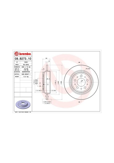 Arka Fren Aynası Volvo S60 01-10 S70 01-05 S80 98-06 Xc70 00-07 288x12x5dl Delykly 2 Adet 31262097