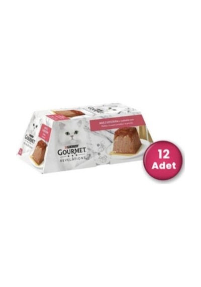 Gourmet Gold Revelations Somon Balıklı Etli Ezme Konserve Kedi Maması 2 X 57 Gr 12'li Paket