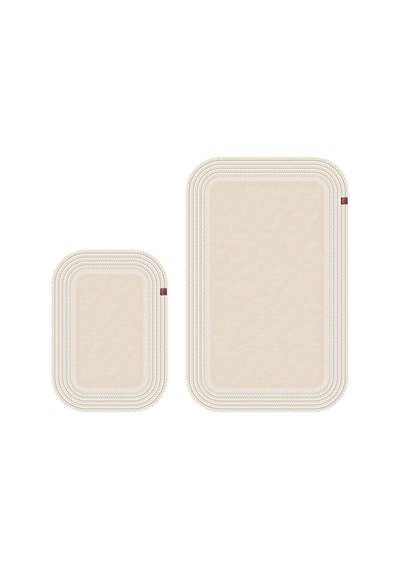 Banyo Paspası Takımı 70x110+50x70 Cm Düz Ekru & Krem