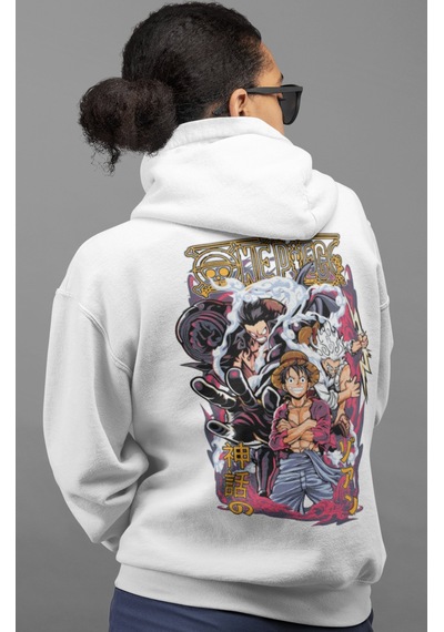 Sevbano One Piece Karakterler Monkey D. Luffy Roronoa Zoro Anime Sırt Bas beyaz