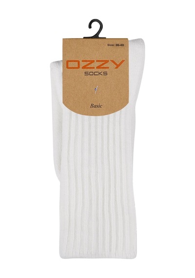 Ozzy Socks Kışlık Kadın Yünlü Ekru Renk Uyku Çorabı Soft Touch Ekru