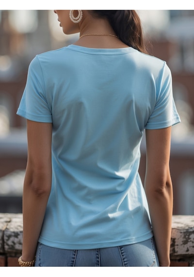 Uyguntarz Mona Lisa Baskılı Tasarım Tshirt Bebe Mavisi