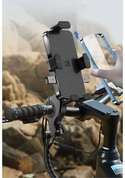 360 Koruma Bisiklet Motorsiklet Scooter Atv Motosiklet Gidon Bağlantılı Telefon Tutucu Tutacağı