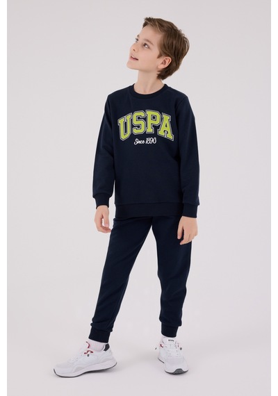 U.S. Polo Assn. Lisanslı Erkek Çocuk Alt Üst 2 Parça Eşofman Takımı Us2219 Lacivert