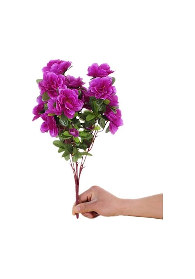 Yapay Çiçek Mor Açelya Demeti 7 Dallı 33*20cm