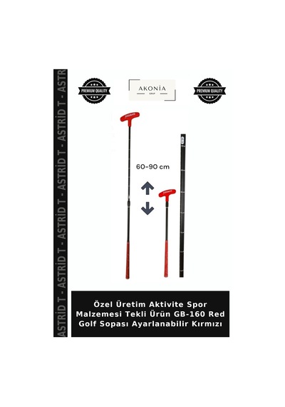 Özel Üretim Aktivite Spor Malzemesi Tekli Ürün Gb-160 Red Golf Sopası Ayarlanabilir Kırmızı