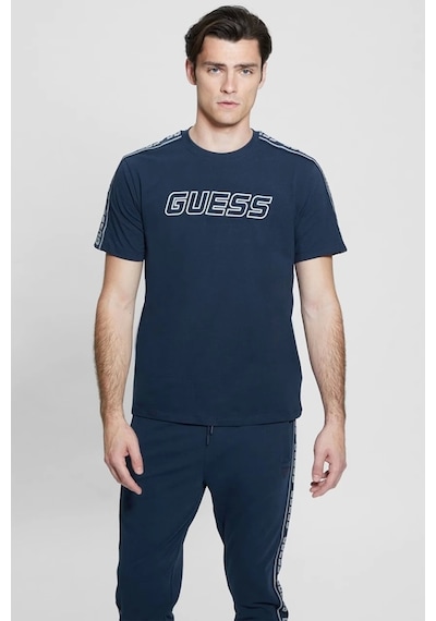 Guess Erkek Arlo Logolu T-shirt Xxl Lacivert
