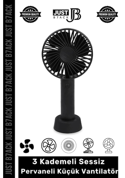 Minielfanı Usb Şarjlı 3 Kademeli Sessiz Taşınabilir Mini Fan Pervaneli Soğutucu Küçük Vantilatör