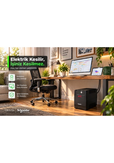 Apc Easy Ups Bvg1600ı-gr 1600va 900w Line Interactive Avr 4 Schuko Priz Kesintisiz Güç Kaynağı