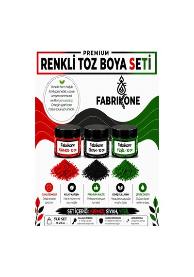 3'lü Set Premium Parafin Soya Wax Toz Mum Boyası Hobi Seti - 10 Cc Kırmızı, Siyah, Yeşil Bkfab3ksy10g Karışık