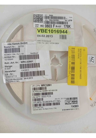 Rc0603fr-07178k 178k 603 Yageo Smd Direnç 500 Adet 53624437