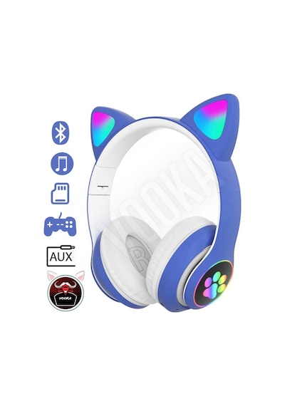 Toygo Kedi Kulaklık 5.0 Akıllı Rgb Led Detaylı Bluetooth Kablosuz Kulaklık Çocuk Oyuncu Yeni
