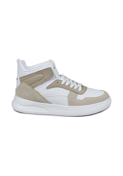 Jump 29100 Yüksek Bilekli Bej - Beyaz Kadın Sneaker Günlük Spor Ayakkabı Bej - Beyaz