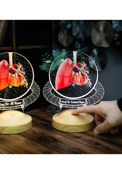 Akciğer Tasarımlı 3d Led Lamba Göğüs Hastalıkları Uzman Doktoruna Özel Hediye, Pulmonoloji Uzmanlarına, Sağlık Çalışanlarına İsimli Kişiye Özel Hediye