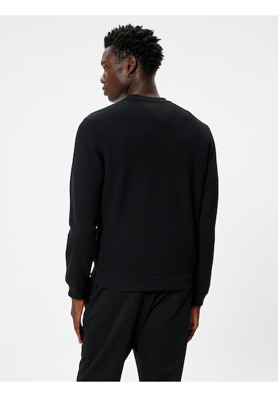 Koton Bisiklet Yaka Sweatshirt Basic Uzun Kollu Dokulu Pamuk Karışımlı Siyah 5wam70032mk Siyah Koton Bisiklet Yaka Sweatshirt Basic Uzun Kollu Dokulu Pamuk Karışımlı Siyah 5wam70032mk Siyah