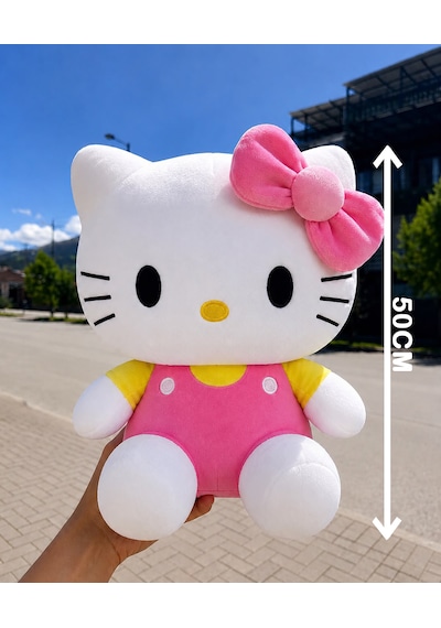 Hello Kitty Peluş Oyuncak Yeni Seri 50cm- Yumuşak & Sevimli Açık Pembe