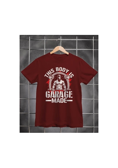 Segungear Garage Made Erkek Regular Fit Baskılı Spor Tişört Bordo - 931511335 Bordo