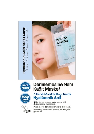 Yeppda hyalüronik asit içeren yoğun ne MLendirici kağıt maske Yeppda hyaluronic acid mask 27 ML