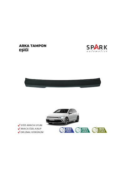 Volkswagen Golf 8 2021- Yılı Ve Sonrası Uyumlu Arka Tampon Eşiği Mat Siyah