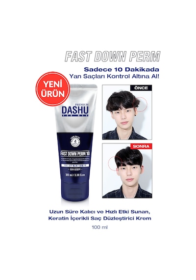 Kalıcı&hızlı Etkili Keratin İçerikli Saç Düzleştirici Krem Dashu For Men Premium Fast Down Perm 10