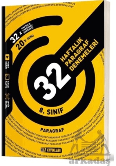 8.sınıf 32 Haftalık Paragraf Denemeleri Hız Yayınları Ciltli