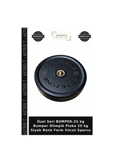 Özel Seri Bumper-25 Kg Bumper Olimpik Plaka 25 Kg Siyah Renk Form Vücut Sporcu
