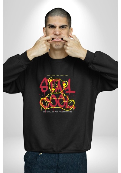 Havalı Kal Unisex Siyah Sweatshirt Siyah
