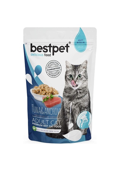 Yetişkin Kediler İçin, Tahılsız, Jöle İçinde Tuna Ve Hamsi Parça Etli Yaş Mama, 85 G X 24 Adet