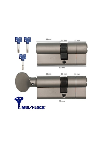 Mul-t-lock Bilyalı İkiz Tuzaklı Barel Seti 69mm 7x7 - 92100860